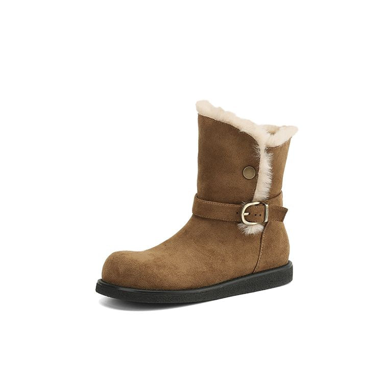 Padded Fashion Snow Boots - Brown