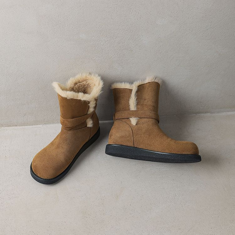 Padded Fashion Snow Boots - Brown