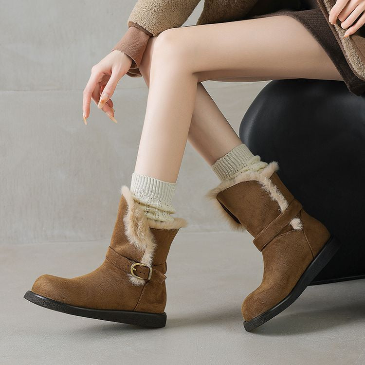 Padded Fashion Snow Boots - Brown