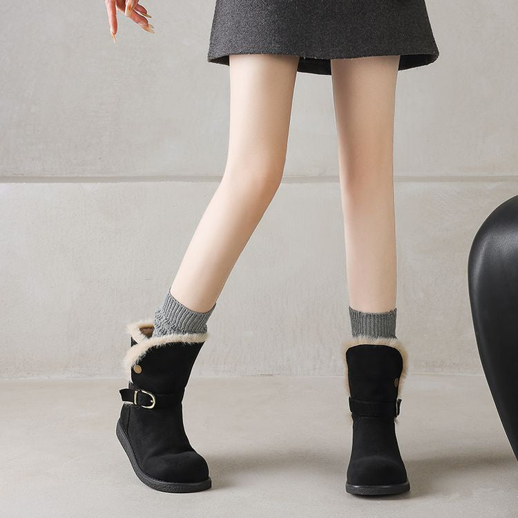 Padded Fashion Snow Boots - Black