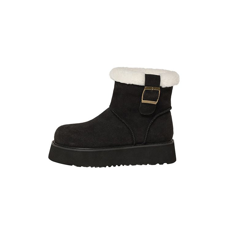 Thick-Soled Snow Boots - Black