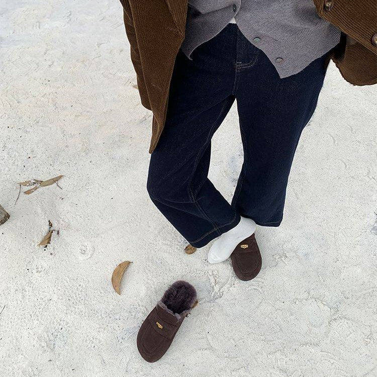 Cozy Suede Slip-On Loafers with Soft Lining - Brown