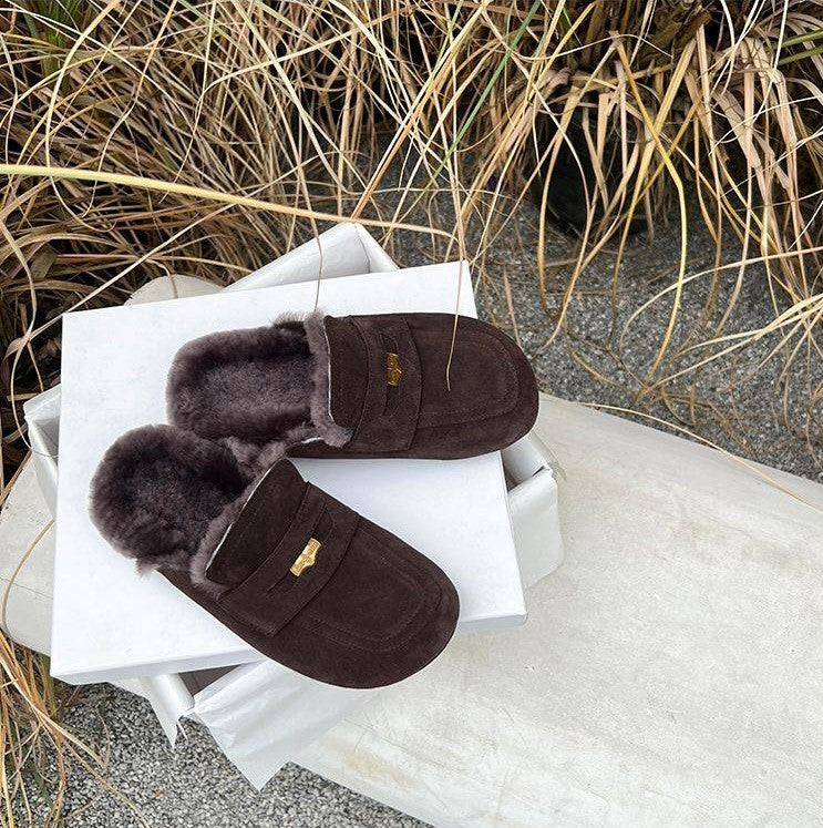 Cozy Suede Slip-On Loafers with Soft Lining - Brown