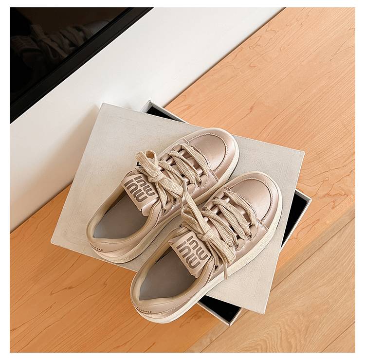 Stylish Satin Lace-Up Sneakers - Champagne Pink