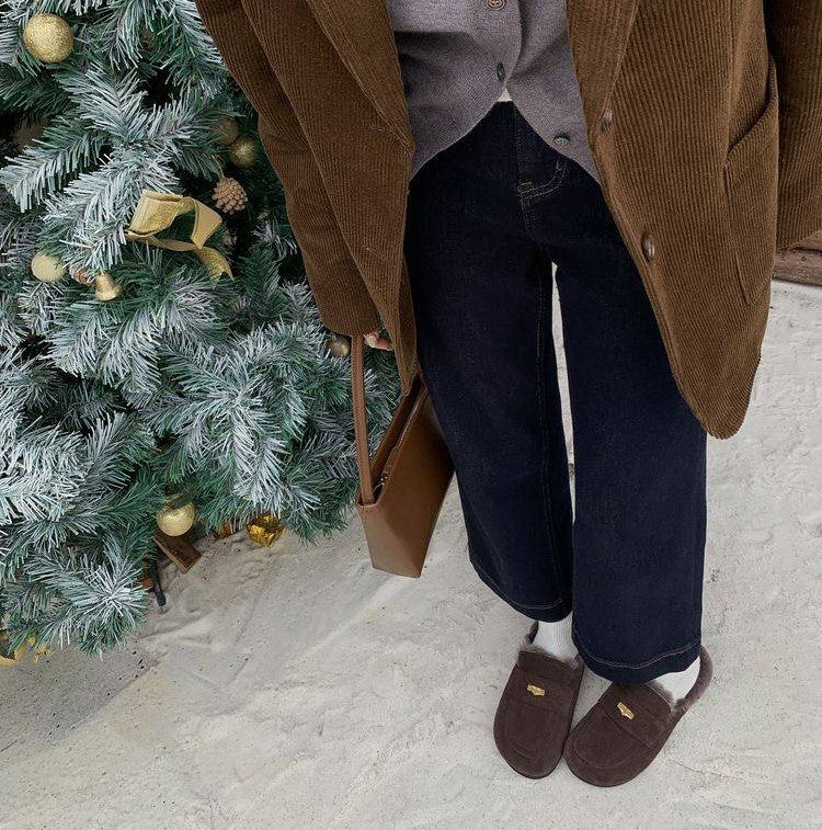 Cozy Suede Slip-On Loafers with Soft Lining - Brown