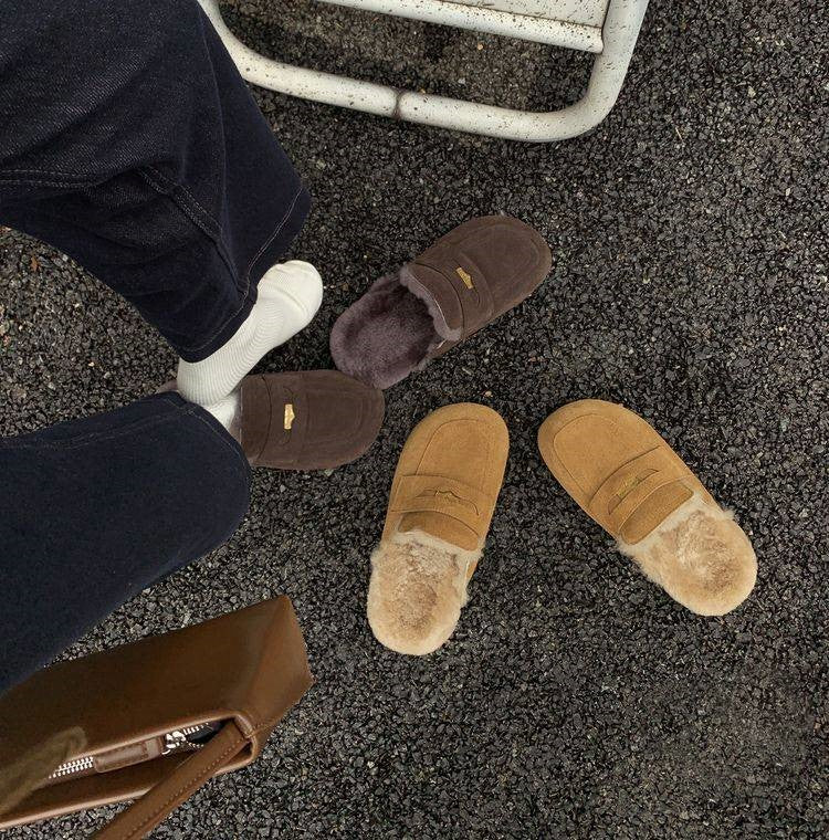 Cozy Suede Slip-On Loafers with Soft Lining - Khaki