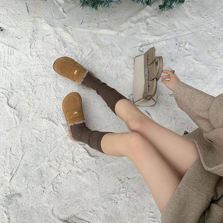 Cozy Suede Slip-On Loafers with Soft Lining - Khaki