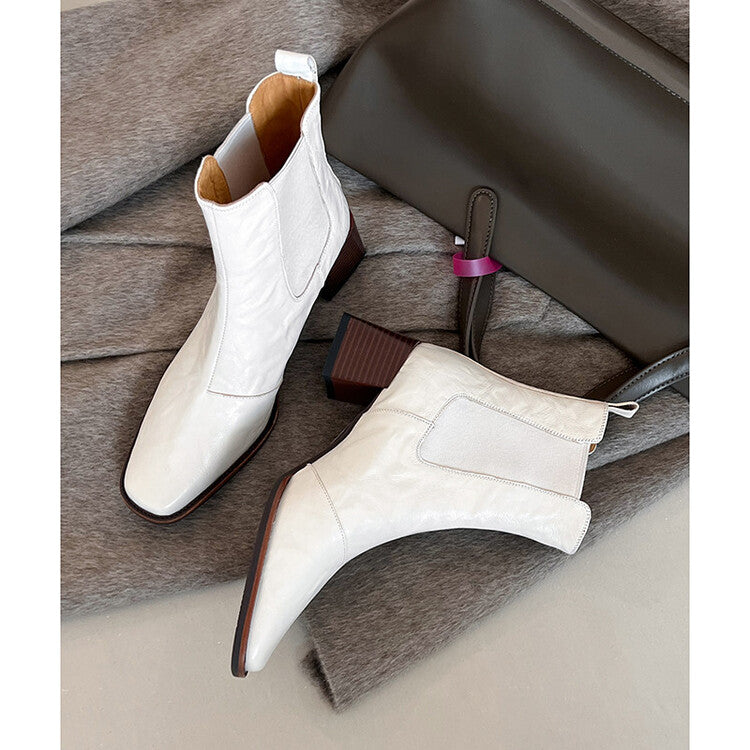 Elegance Heeled Sheepskin Boots - Beige